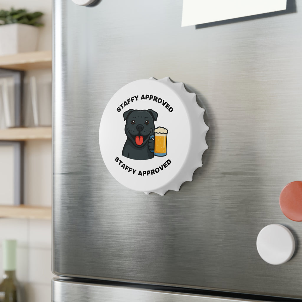 Staffy Approved Bottle Opener — Magnet