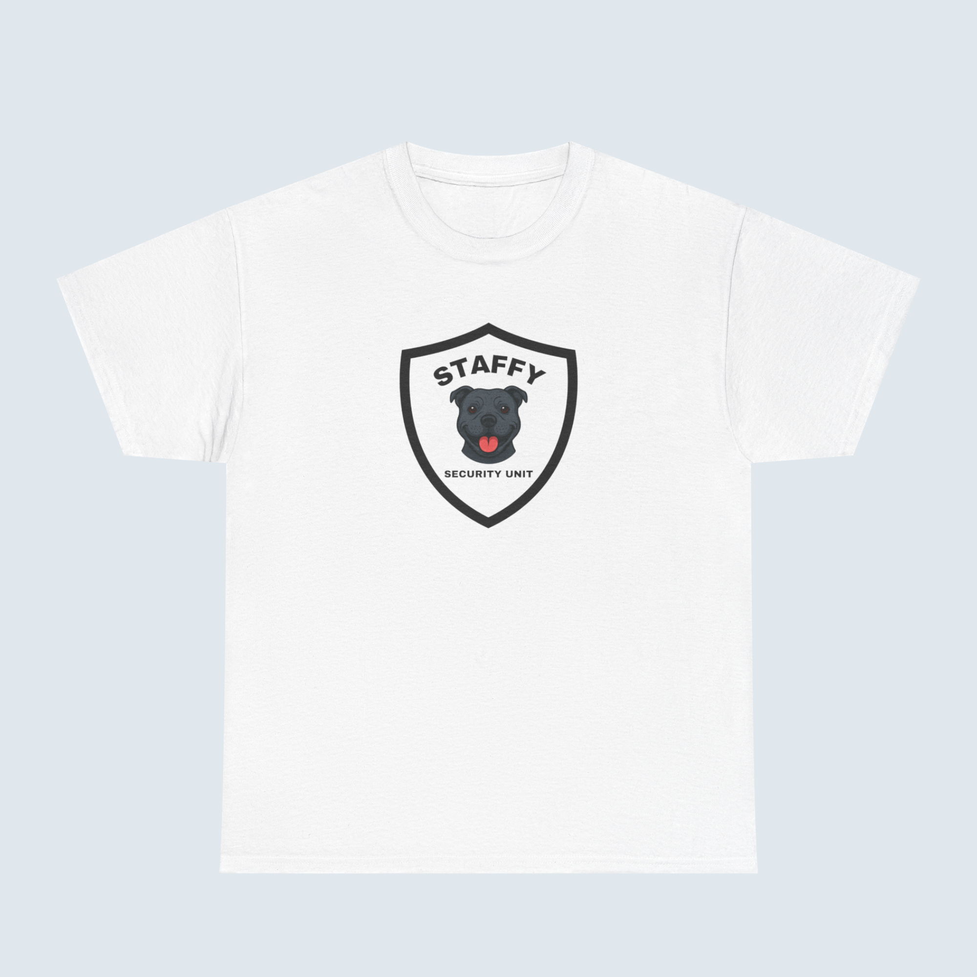 Staffy Security Dog Badge Tee — Unisex