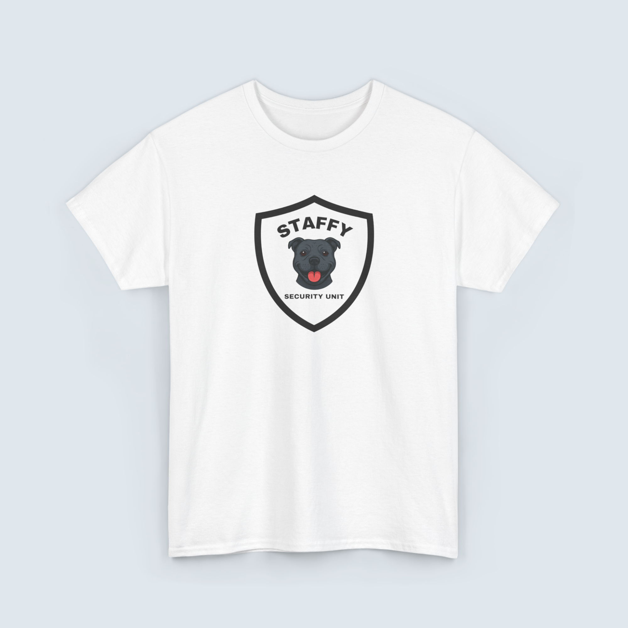 Staffy Security Dog Badge Tee — Unisex