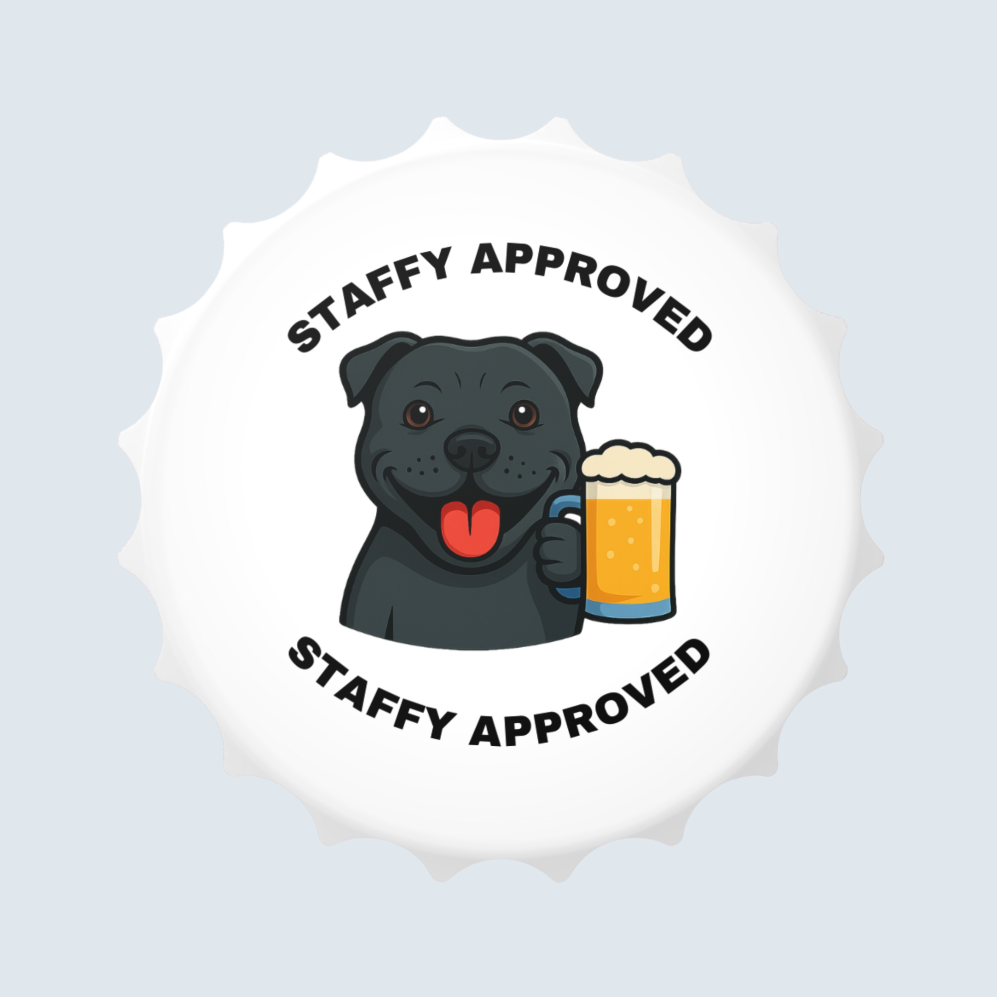 Staffy Approved Bottle Opener — Magnet